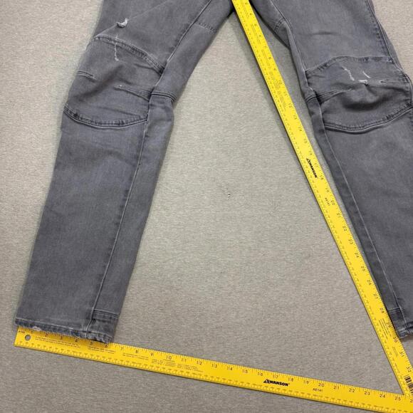 GStar RAW Jeans Mens 30x32 Gray 3D Slim Button Fly Straight Moto Streetwear - Picture 3 of 12